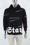 Black Bubble Print Embroidered Men's Hoodies