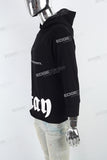 Black Bubble Print Embroidered Men's Hoodies