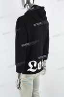 Black Bubble Print Embroidered Men's Hoodies