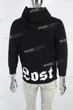 Black Bubble Print Embroidered Men's Hoodies