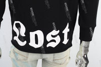 Black Bubble Print Embroidered Men's Hoodies