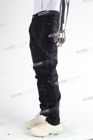 Black Wax Straight Jeans Men