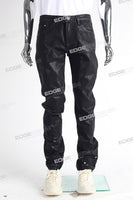 Black Wax Straight Jeans Men