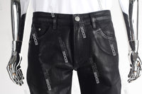 Black Wax Straight Jeans Men
