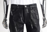 Black Wax Straight Jeans Men