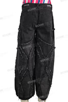 Custom Logo Men Straight Embroidery Patchwork Baggy Jeans