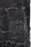 Custom Logo Men Straight Embroidery Patchwork Baggy Jeans