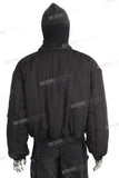 High Quality Long Sleeve Men Black Zip Up Hoodie With Mask