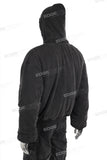 High Quality Long Sleeve Men Black Zip Up Hoodie With Mask