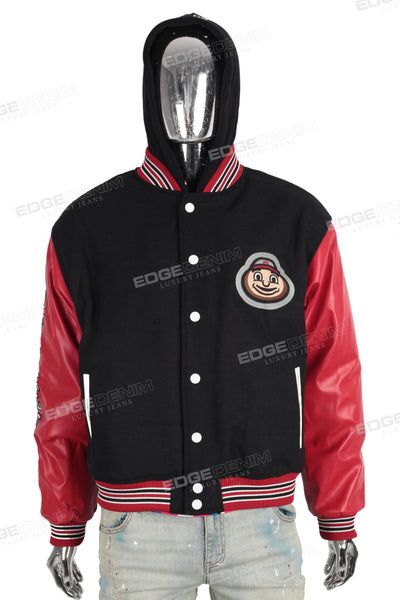 Custom Men Leather Sleeve Letterman Baseball Carsity Jacket
