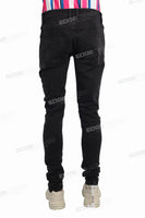 Custom Logo High Quality Men Black Skinny Stack Jeans