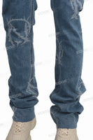Custom Logo Men Fashion Pants Skinny Stacked Flare Denim Jeans