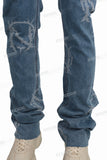 Custom Logo Men Fashion Pants Skinny Stacked Flare Denim Jeans