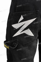 Custom Fashion Black Denim Slim Fit Vintage Jeans For Men