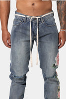 Printed Floral Denim Jeans