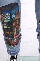 Blue Skinny Jeans Custom Digital Patch Printing
