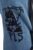 Edge Denim Straps Blue Jeans
