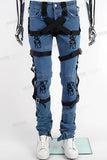 Edge Denim Straps Blue Jeans