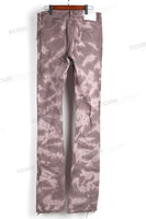 Stacked Fit Ripped Jeans- Tie Dye Hand Made