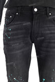 Black Skinny Fit with Hand Made Splatter