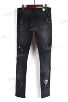 Black Skinny Fit with Hand Made Splatter