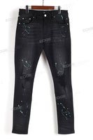 Black Skinny Fit with Hand Made Splatter