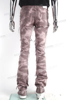 Stacked Fit Ripped Jeans- Tie Dye Hand Made