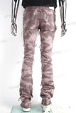 Stacked Fit Ripped Jeans- Tie Dye Hand Made