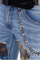 Blue Skinny Jeans Custom Digital Patch Printing