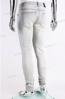 Stylish Streetwear Light Blue jeans Ripped Screen Printing