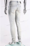 Stylish Streetwear Light Blue jeans Ripped Screen Printing