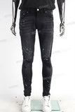 Black Skinny Fit with Hand Made Splatter