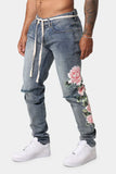 Printed Floral Denim Jeans